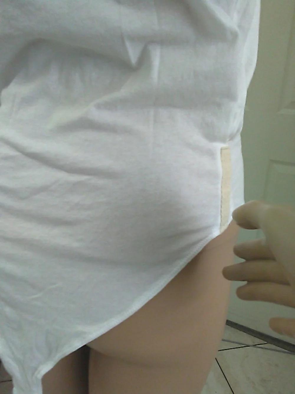 NWOT FREE PEOPLE BODYSUIT UNIQUE White Crewneck SZ.XS (SIDE CUT DIFF.)
